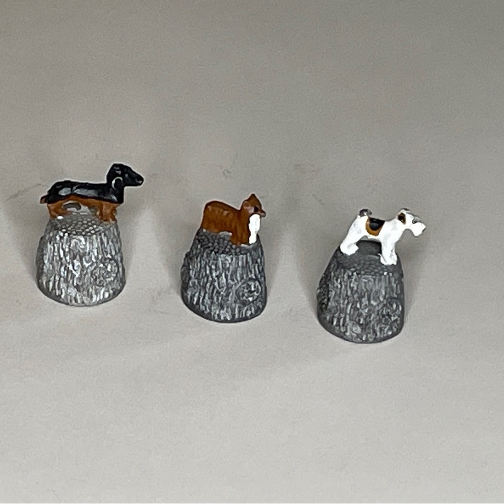 McMillan and Wife Dog thimbles - set of 3